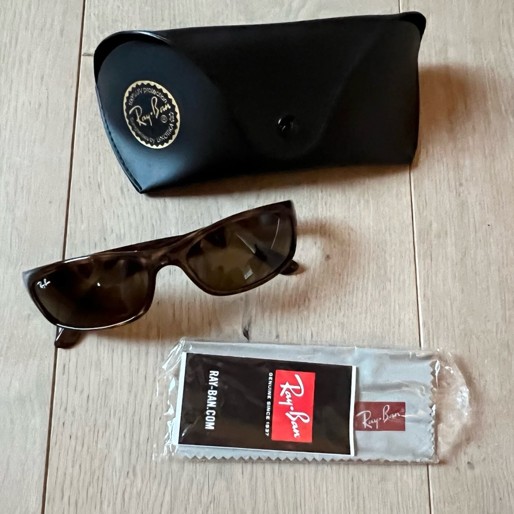 Ray-Ban RBRB4188 601/71B Brown Wrap Style Women's Sunglasses NEW